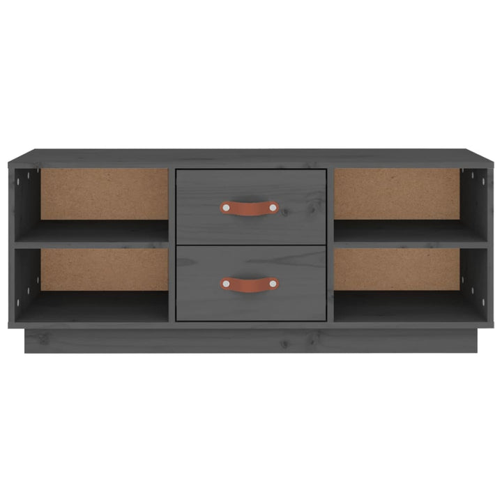 tv-bord 100x34x40 cm massivt fyrretræ grå