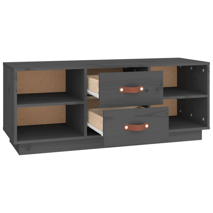 tv-bord 100x34x40 cm massivt fyrretræ grå
