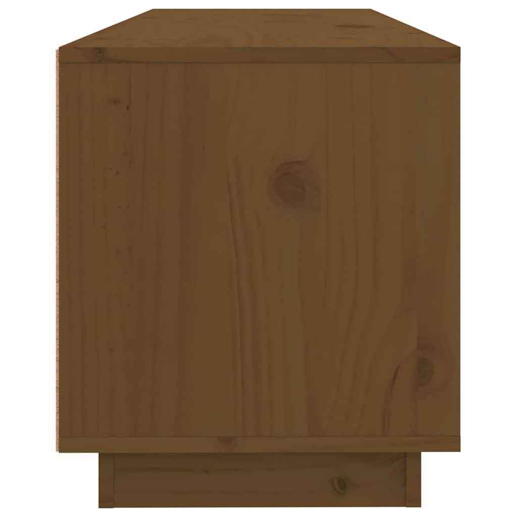 tv-bord 100x34x40 cm massivt fyrretræ gyldenbrun