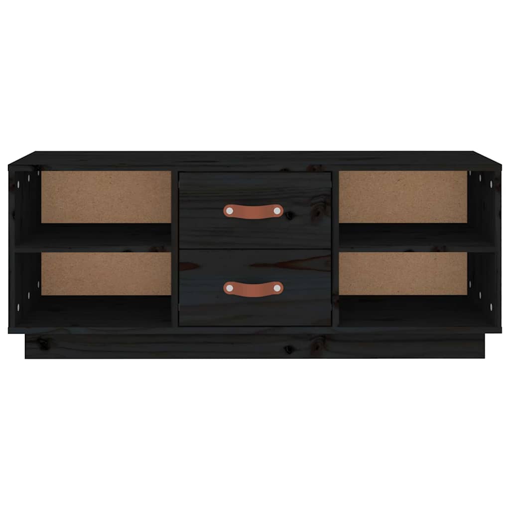 tv-bord 100x34x40 cm massivt fyrretræ sort