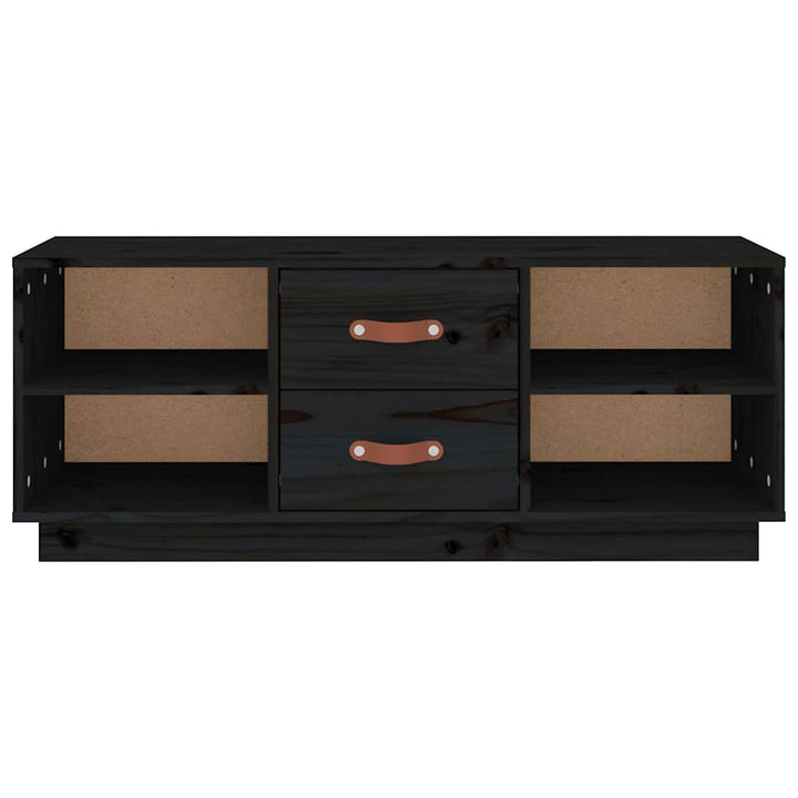 tv-bord 100x34x40 cm massivt fyrretræ sort