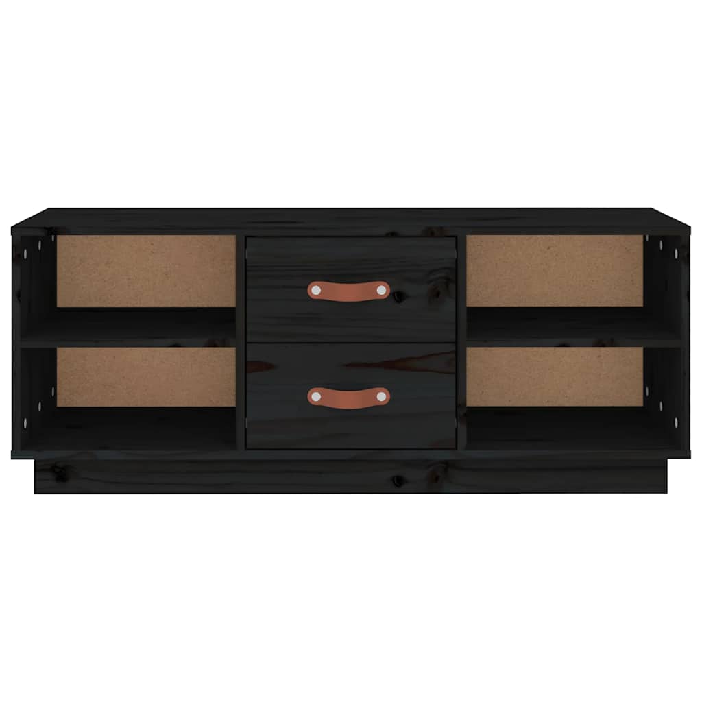 tv-bord 100x34x40 cm massivt fyrretræ sort