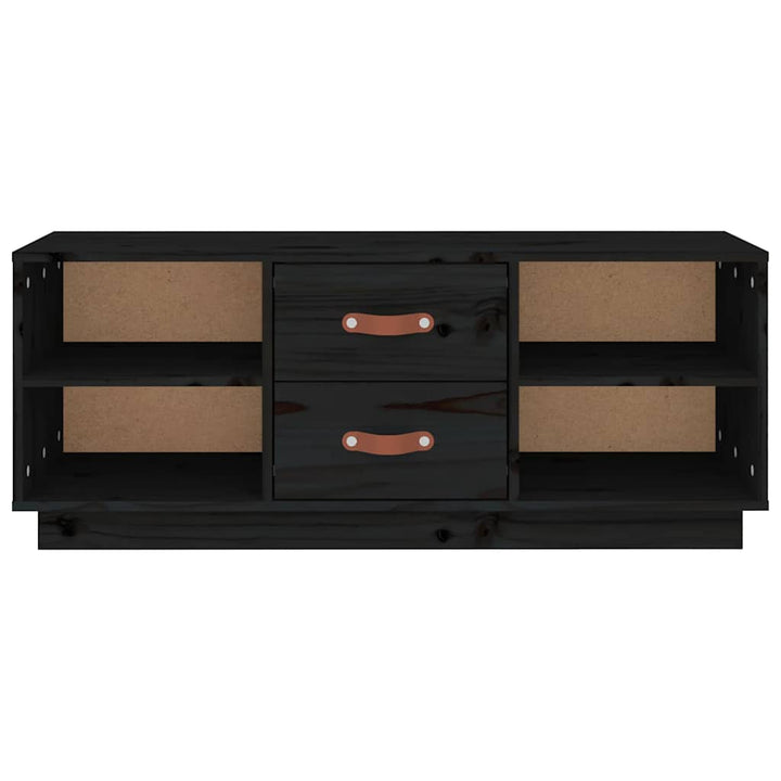 tv-bord 100x34x40 cm massivt fyrretræ sort