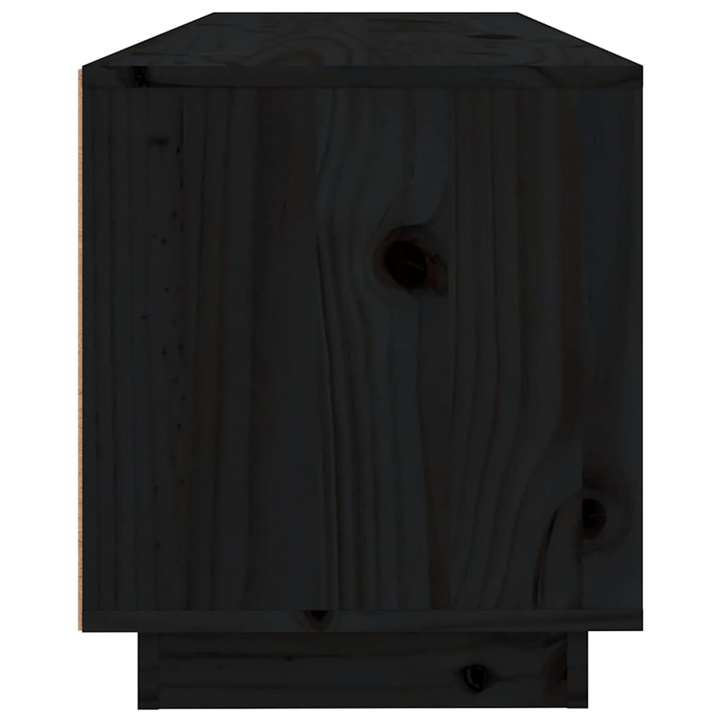 tv-bord 100x34x40 cm massivt fyrretræ sort