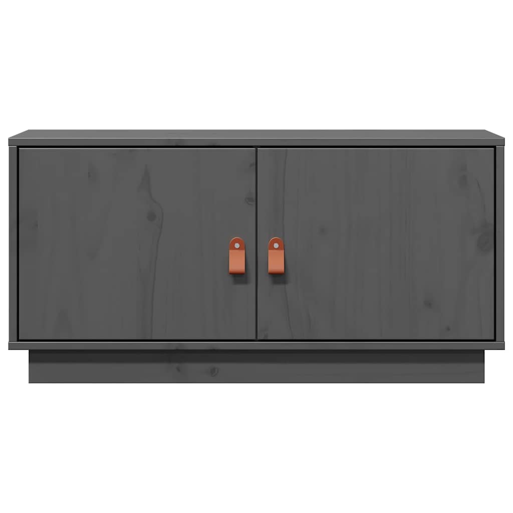 tv-bord 80x34x40 cm massivt fyrretræ grå