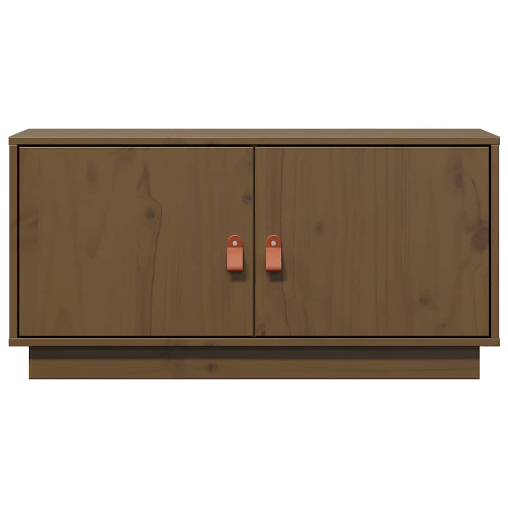 tv-bord 80x34x40 cm massivt fyrretræ gyldenbrun