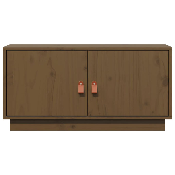 tv-bord 80x34x40 cm massivt fyrretræ gyldenbrun