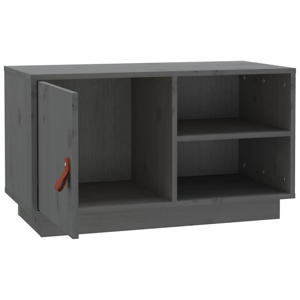 tv-bord 70x34x40 cm massivt fyrretræ grå