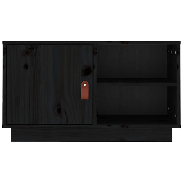 tv-bord 70x34x40 cm massivt fyrretræ sort