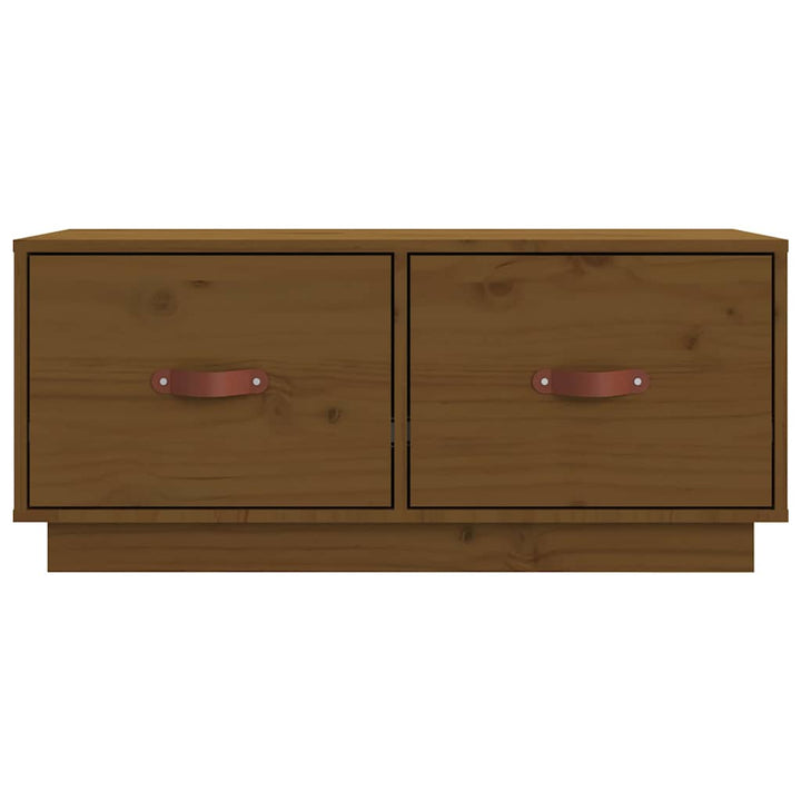 tv-bord 80x34x40 cm massivt fyrretræ gyldenbrun