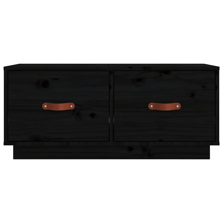 tv-bord 80x34x35 cm massivt fyrretræ sort