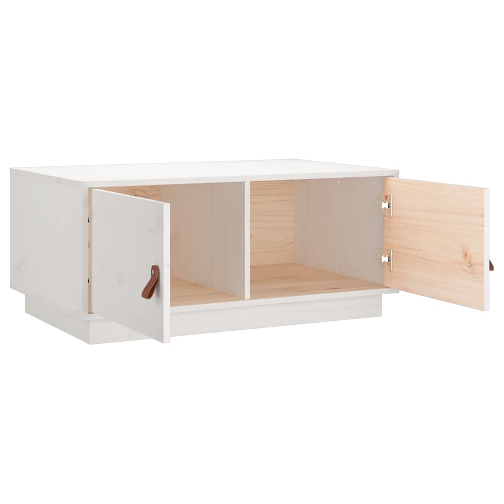 sofabord 80x50x35 cm massivt fyrretræ hvid