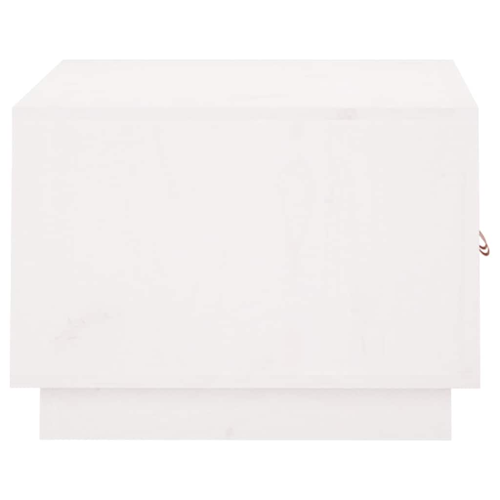sofabord 80x50x35 cm massivt fyrretræ hvid