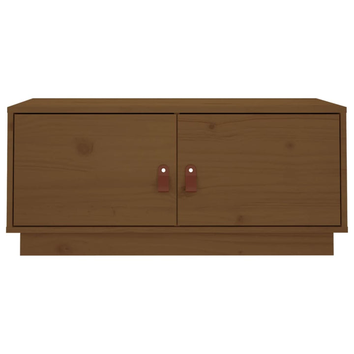 sofabord 80x50x35 cm massivt fyrretræ gyldenbrun