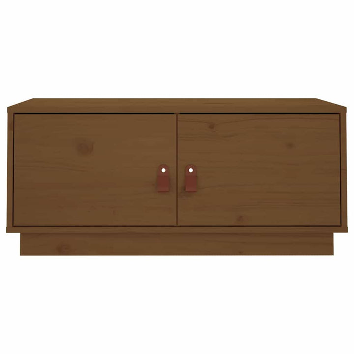 sofabord 80x50x35 cm massivt fyrretræ gyldenbrun