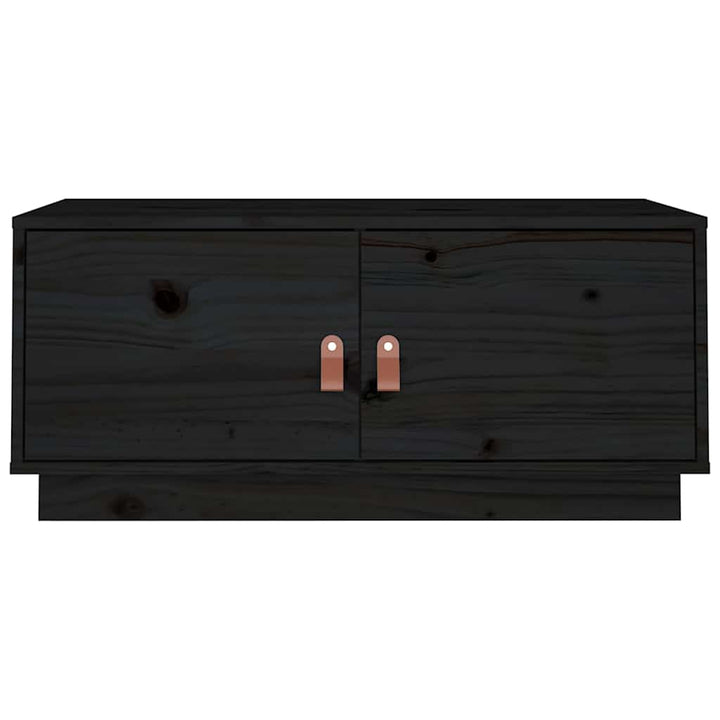 sofabord 80x50x35 cm massivt fyrretræ sort
