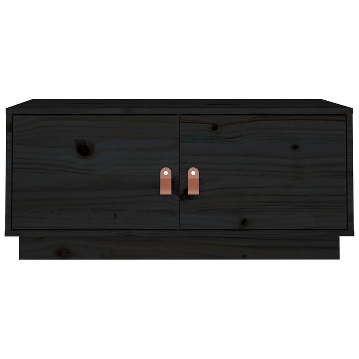 sofabord 80x50x35 cm massivt fyrretræ sort