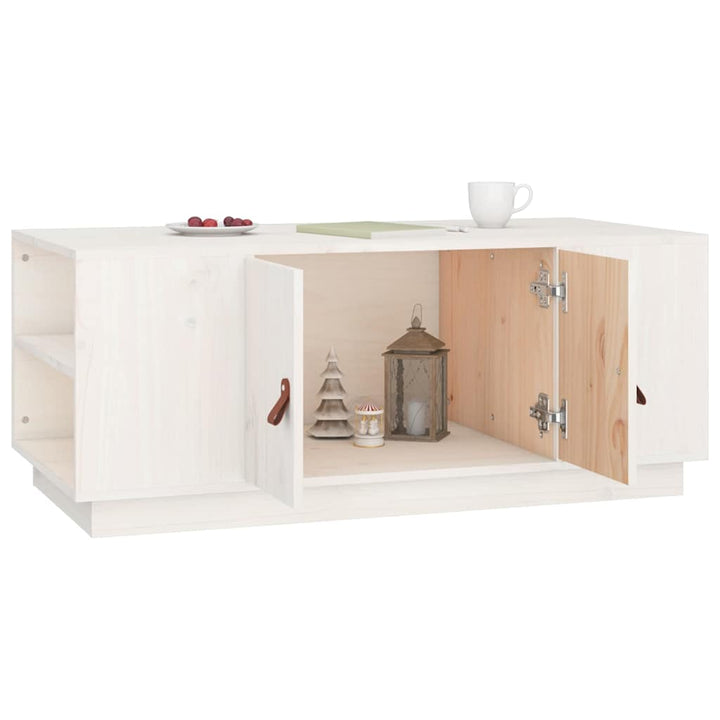 sofabord 100x50x41 cm massivt fyrretræ hvid