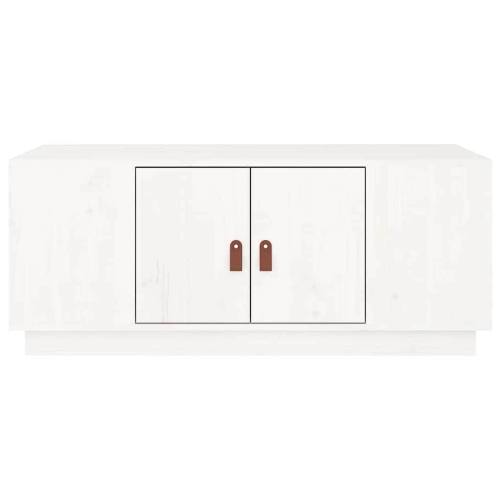 sofabord 100x50x41 cm massivt fyrretræ hvid