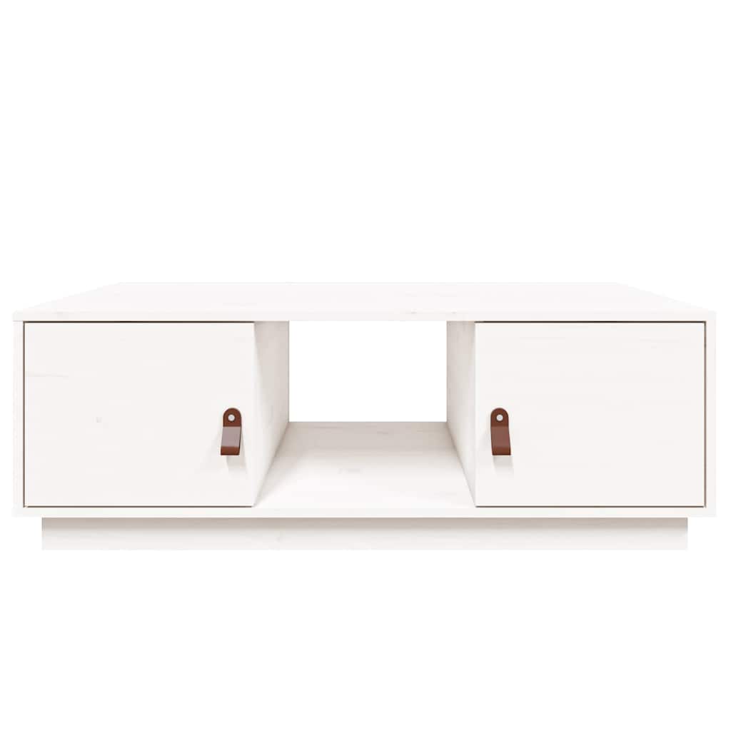 sofabord 100x50x35 cm massivt fyrretræ hvid