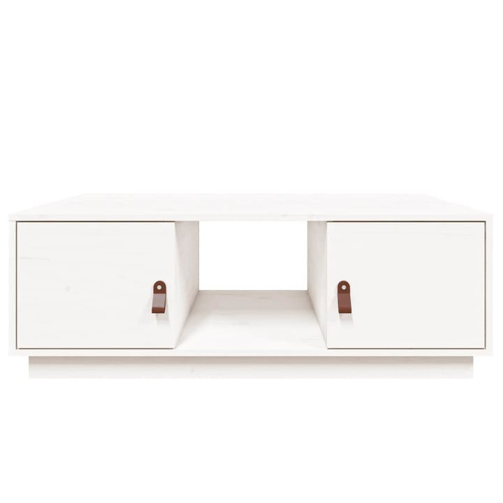 sofabord 100x50x35 cm massivt fyrretræ hvid