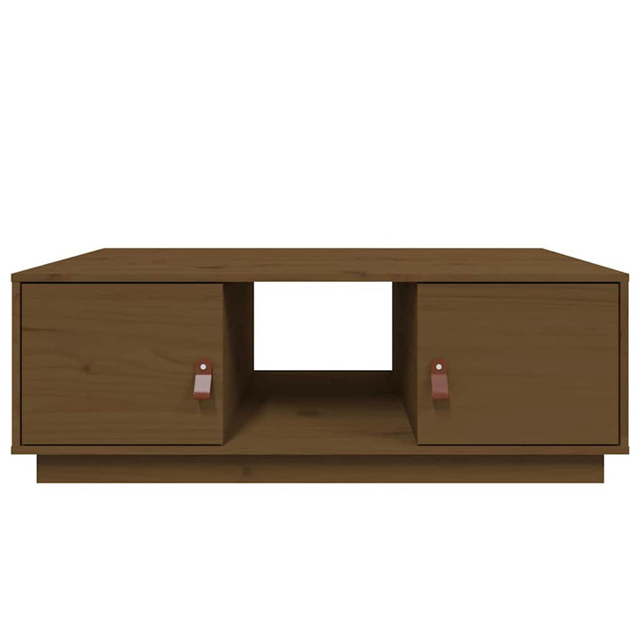 sofabord 100x50x35 cm massivt fyrretræ gyldenbrun