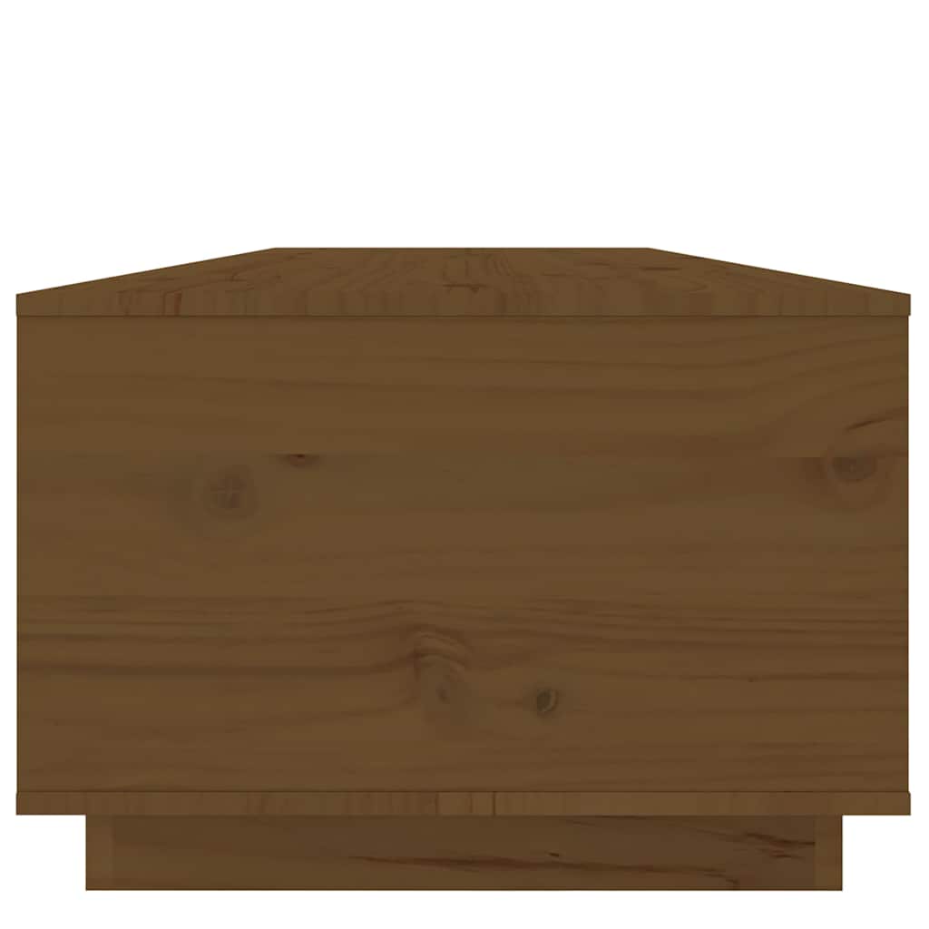 sofabord 100x50x35 cm massivt fyrretræ gyldenbrun