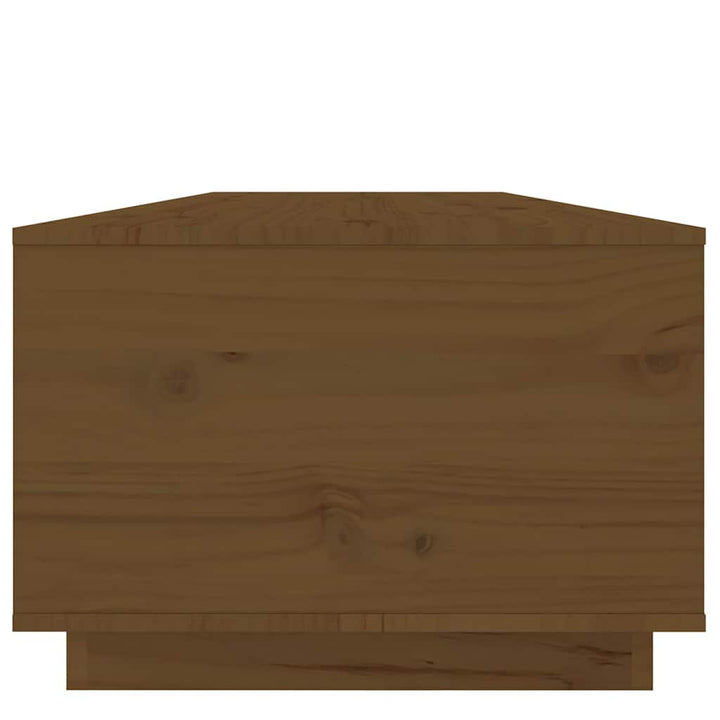 sofabord 100x50x35 cm massivt fyrretræ gyldenbrun