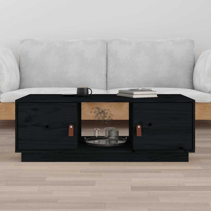 sofabord 100x50x35 cm massivt fyrretræ sort