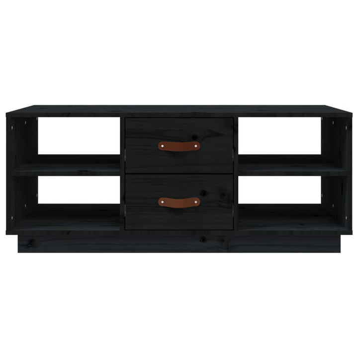 sofabord 100x50x41 cm massivt fyrretræ sort