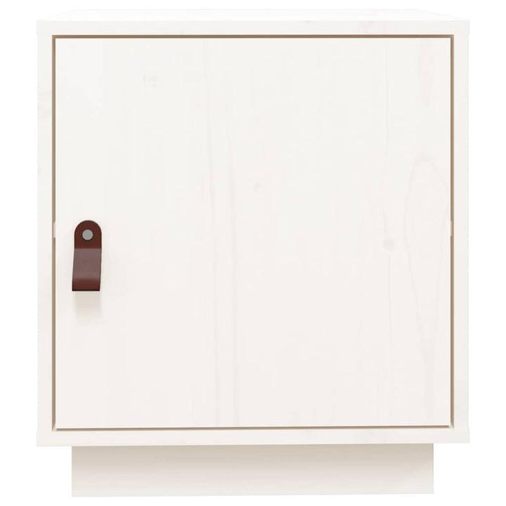 sengebord 40x34x45 cm massivt fyrretræ hvid