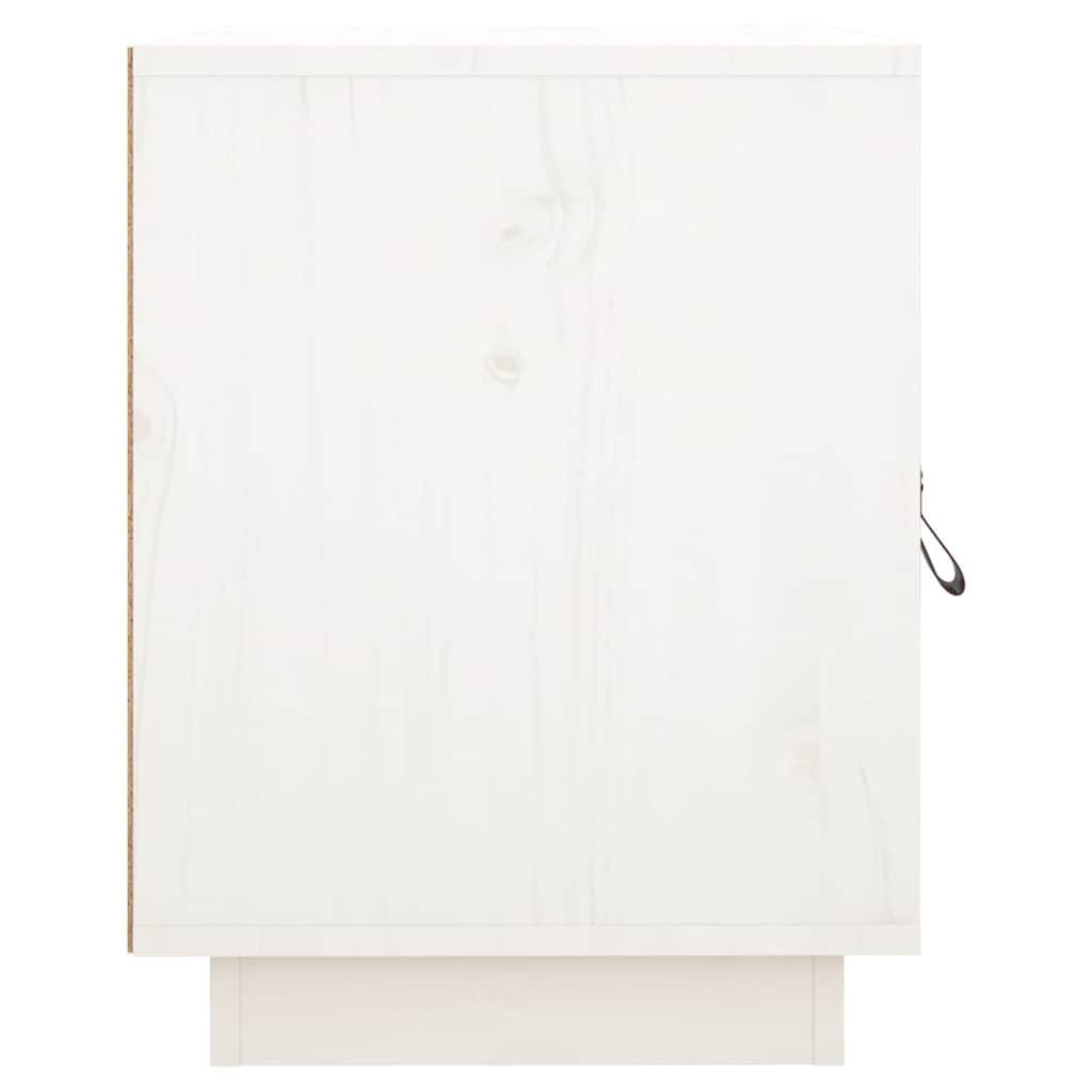 sengebord 40x34x45 cm massivt fyrretræ hvid
