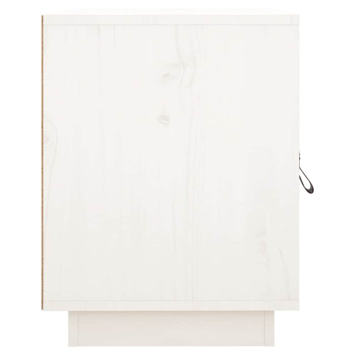 sengebord 40x34x45 cm massivt fyrretræ hvid