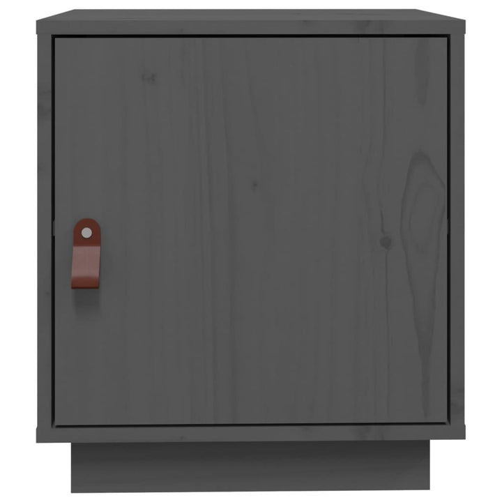 sengebord 40x34x45 cm massivt fyrretræ grå