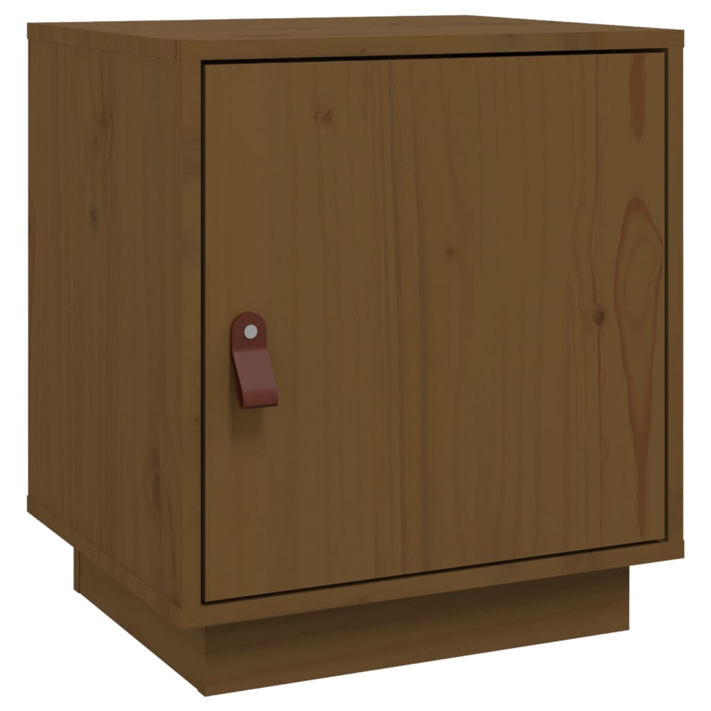 sengebord 40x34x45 cm massivt fyrretræ gyldenbrun