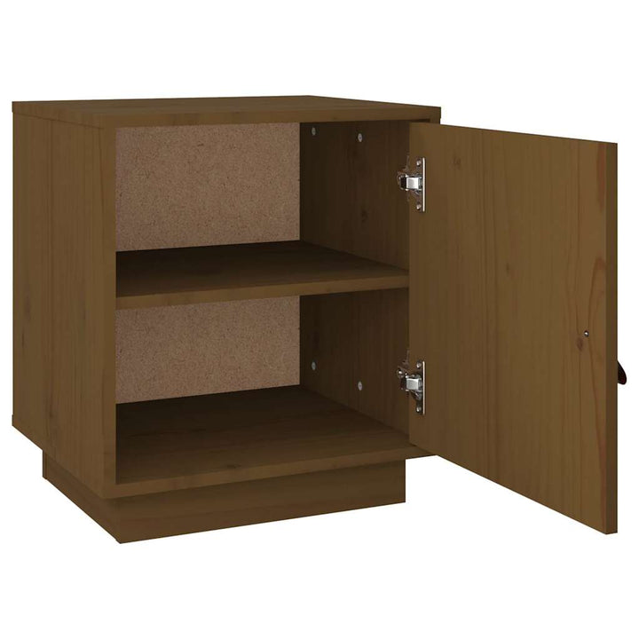 sengebord 40x34x45 cm massivt fyrretræ gyldenbrun