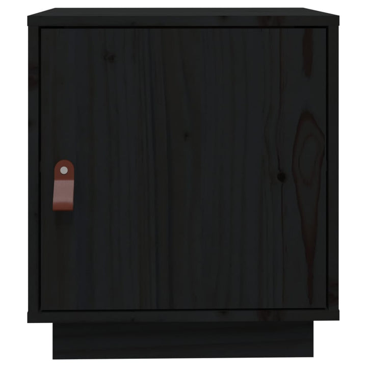 sengebord 40x34x45 cm massivt fyrretræ sort
