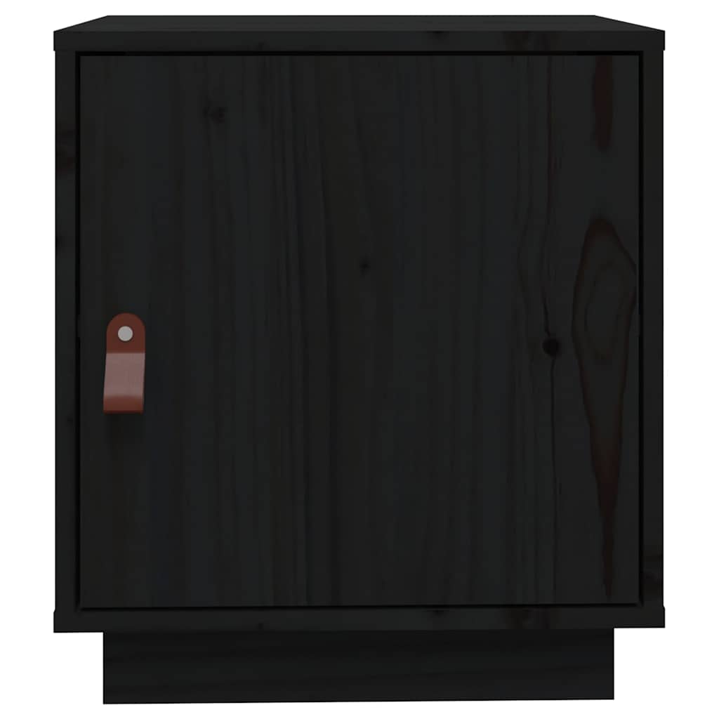 sengebord 40x34x45 cm massivt fyrretræ sort