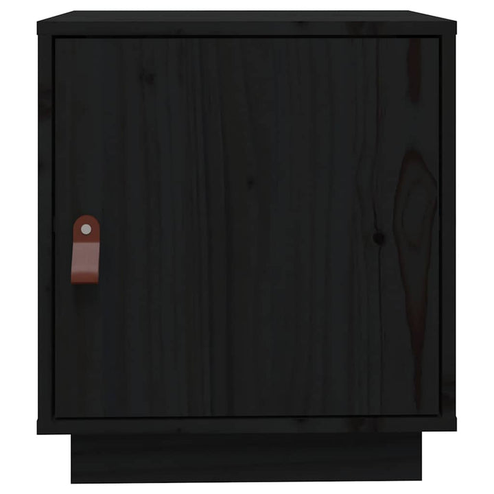 sengebord 40x34x45 cm massivt fyrretræ sort