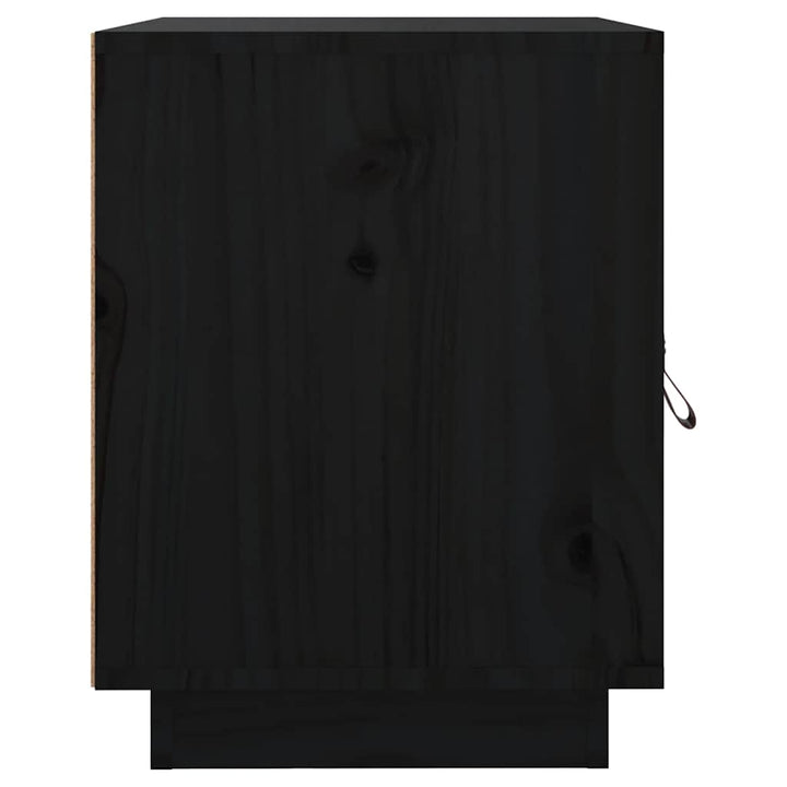 sengebord 40x34x45 cm massivt fyrretræ sort