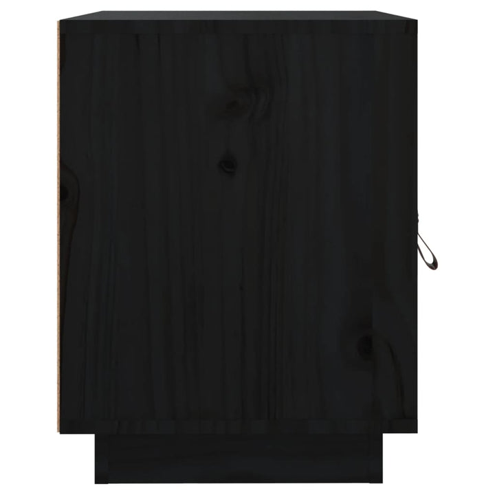 sengeborde 2 stk. 40x34x45 cm massivt fyrretræ sort