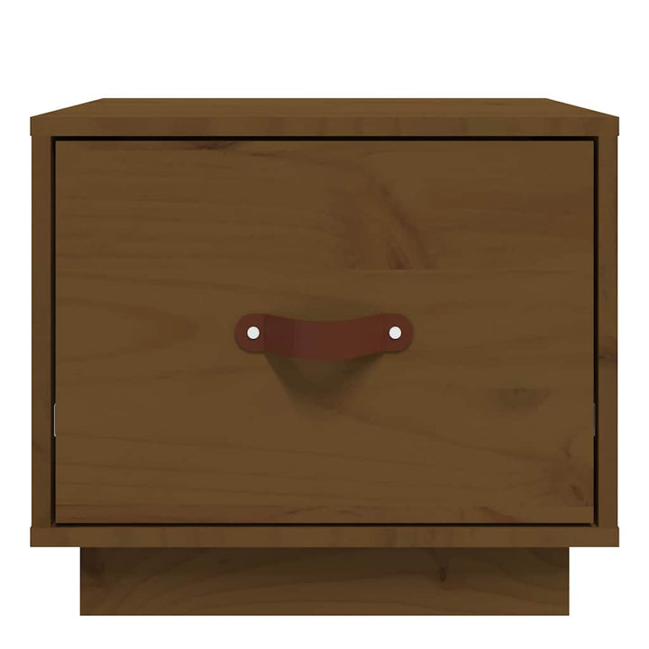 sengeborde 2 stk. 40x34x35 cm massivt fyrretræ gyldenbrun