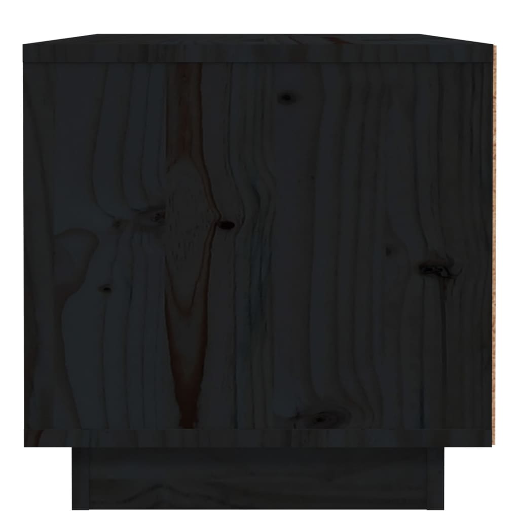 sengebord 40x34x35 cm massivt fyrretræ sort