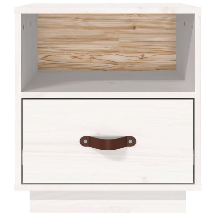 sengeborde 2 stk. 40x34x45 cm massivt fyrretræ hvid