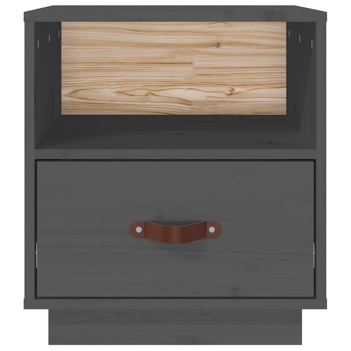 sengeborde 2 stk. 40x34x45 cm massivt fyrretræ grå