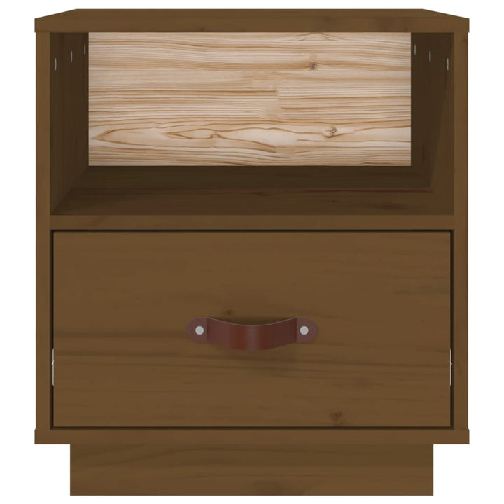 sengeborde 2 stk. 40x34x45 cm massivt fyrretræ gyldenbrun