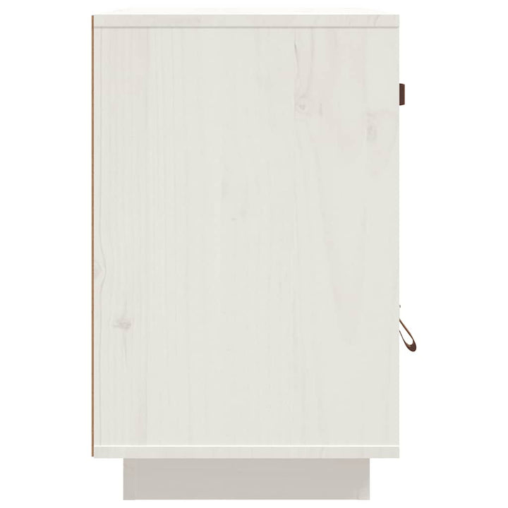 sengebord 40x34x55 cm massivt fyrretræ hvid