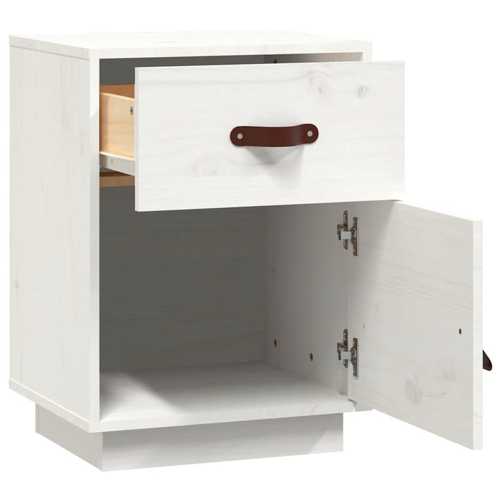 sengeborde 2 stk. 40x34x55 cm massivt fyrretræ hvid