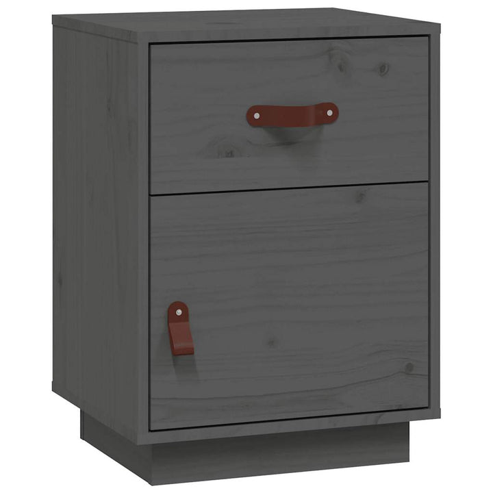 sengeborde 2 stk. 40x34x55 cm massivt fyrretræ grå