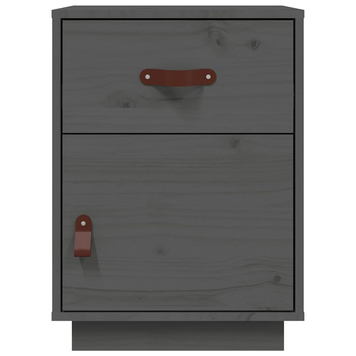 sengeborde 2 stk. 40x34x55 cm massivt fyrretræ grå